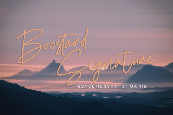 Boostard Signature: Elegant Monoline Script Font for Brand Campaigns
