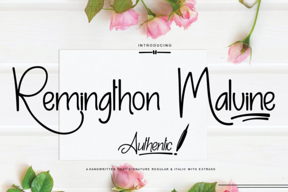 Remingthon Malvine: Elegant Script Font for Campaign Visuals