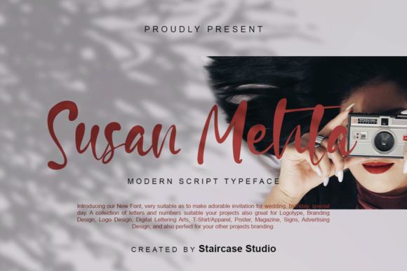Susan Mehta Script Font for Handmade Branding